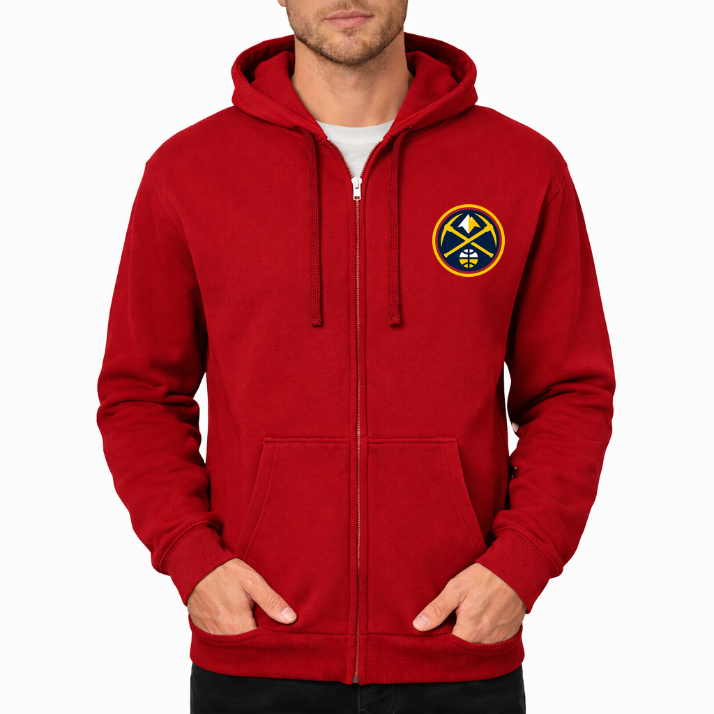 Men's Denver Nuggets Zipper Hoodie - Red