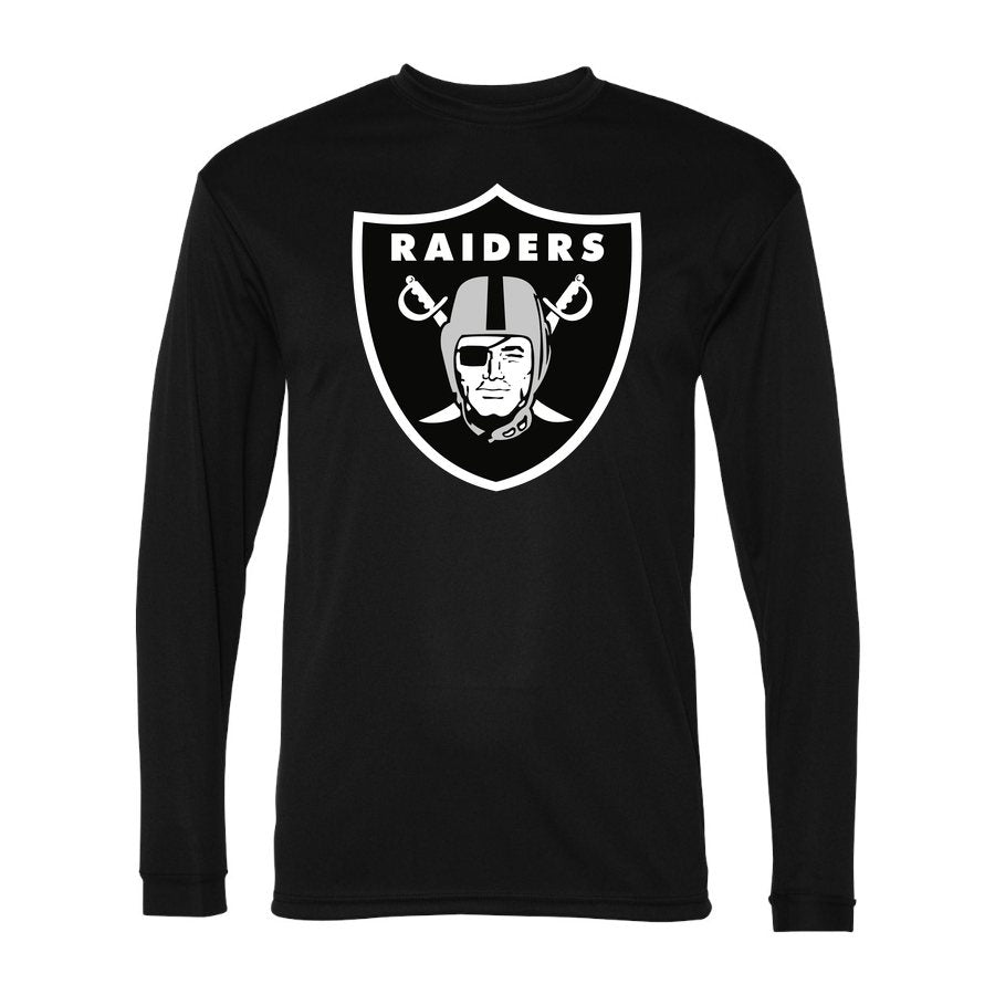 Men's Las Vegas Raiders Polyester Long Sleeve T-Shirt - Black
