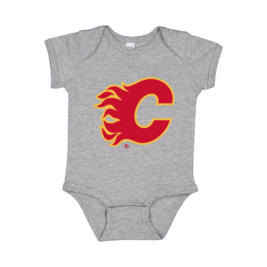 Calgary Flames Baby Romper Onesie - Gray