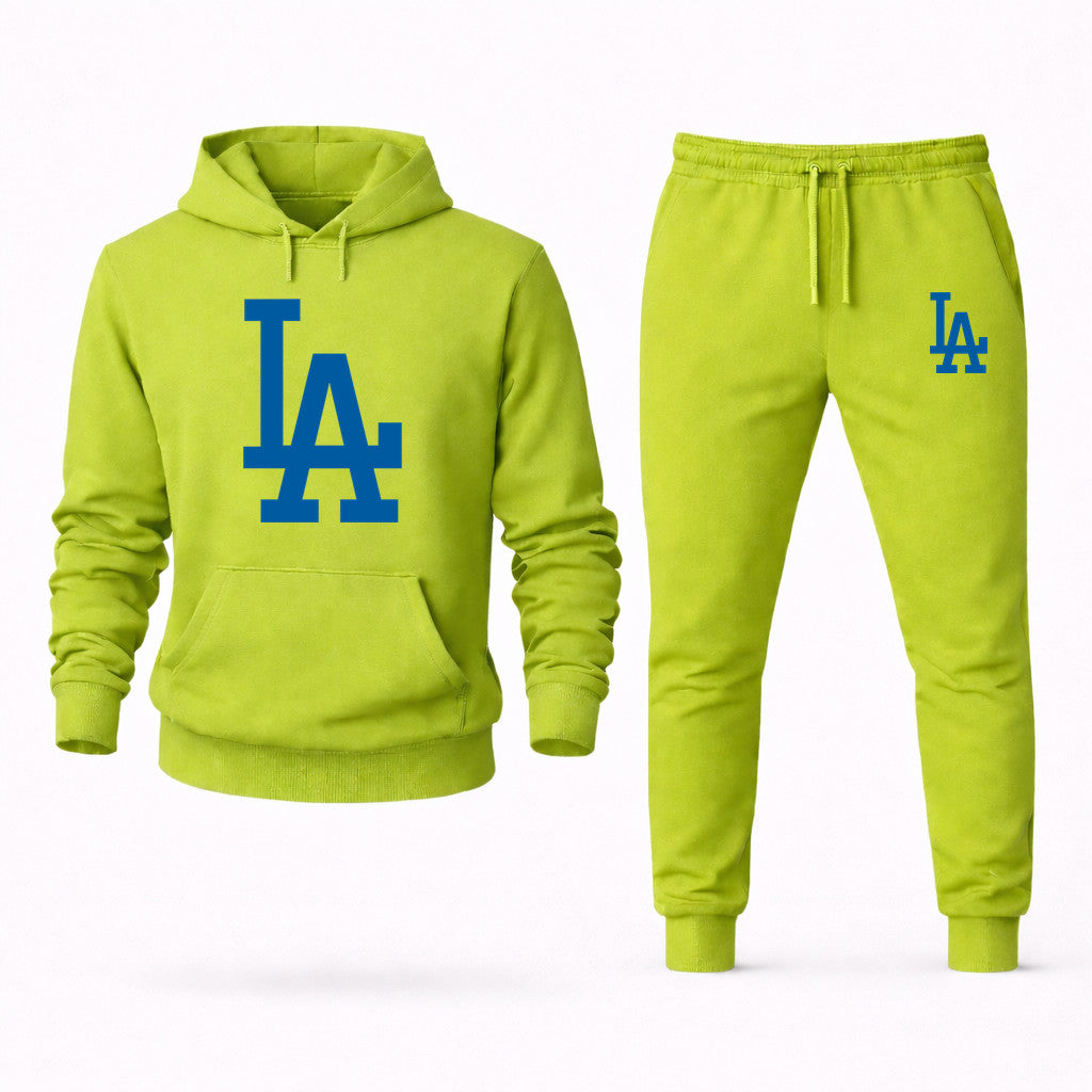 Los Angeles Dodgers Hoodie and Joggers Set - Lime Green