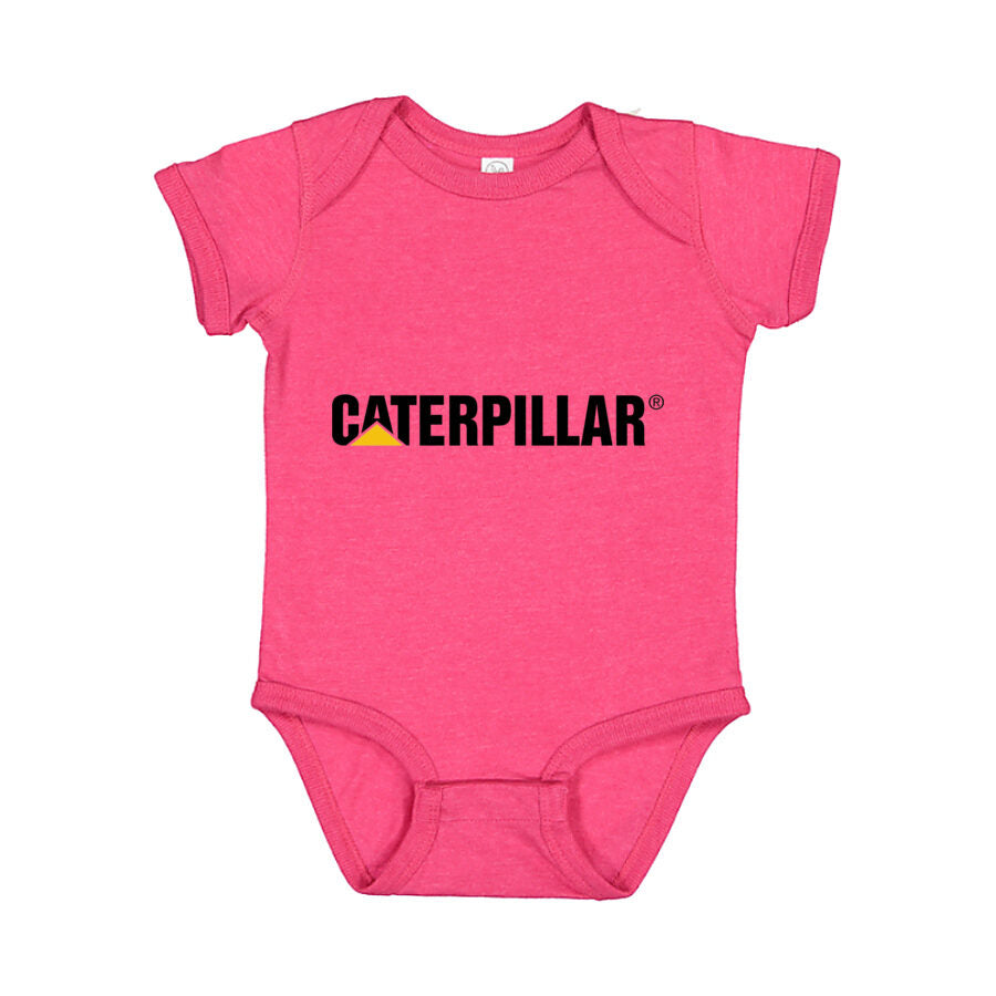 Caterpillar Black Logo Baby Romper Onesie - Pink