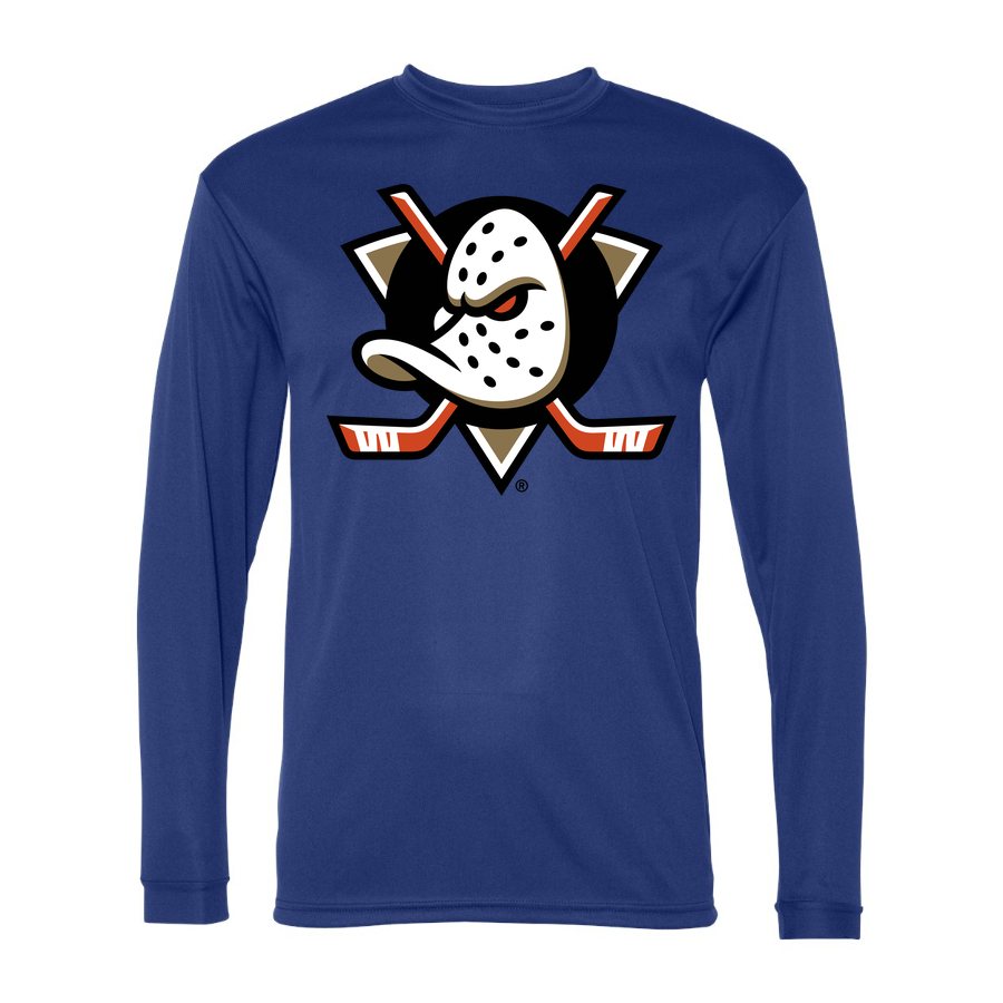 Men's Anaheim Ducks Polyester Long Sleeve T-Shirt - Royal Blue