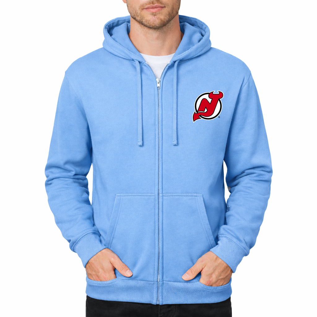 Men's New Jersey Devils Zipper Hoodie - Sky Blue