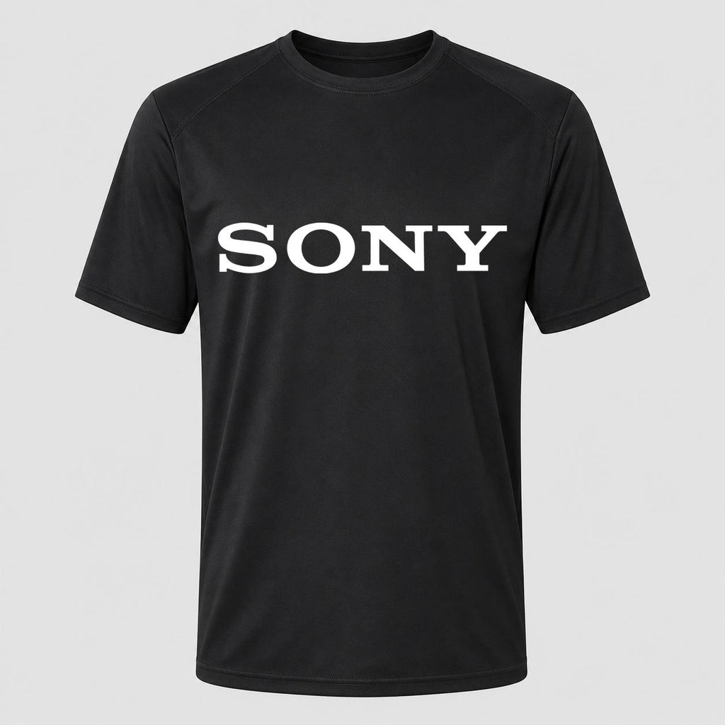 Men's Sony White Performance T-Shirt - Black