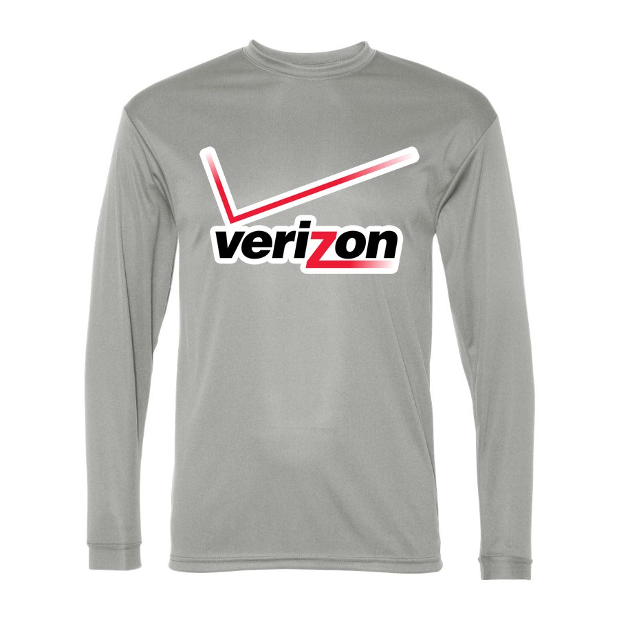 Men's Verizon Wireless Polyester Long Sleeve T-Shirt - Silver