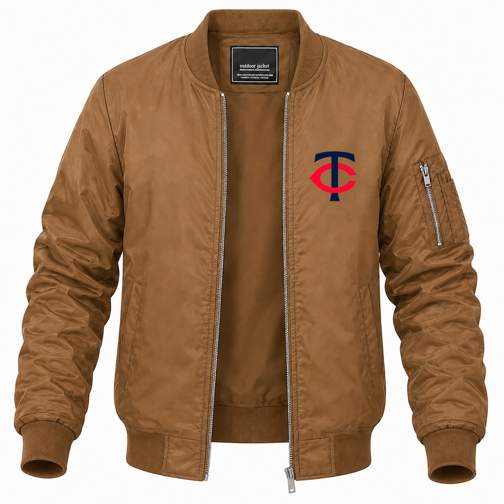 Men's Minnesota Twins Lightweight Bomber Jacket - Brown