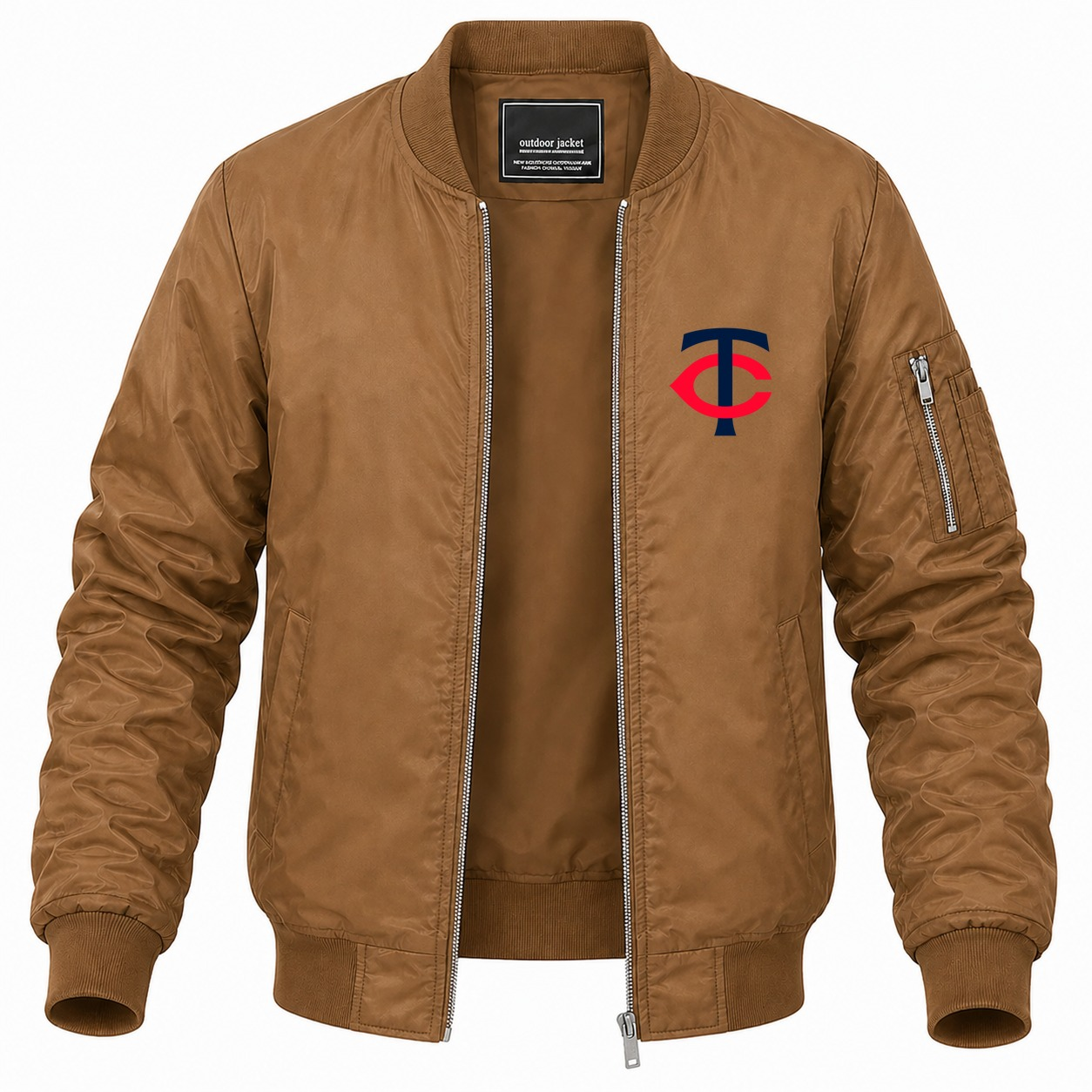 Men's Minnesota Twins Lightweight Bomber Jacket - Brown