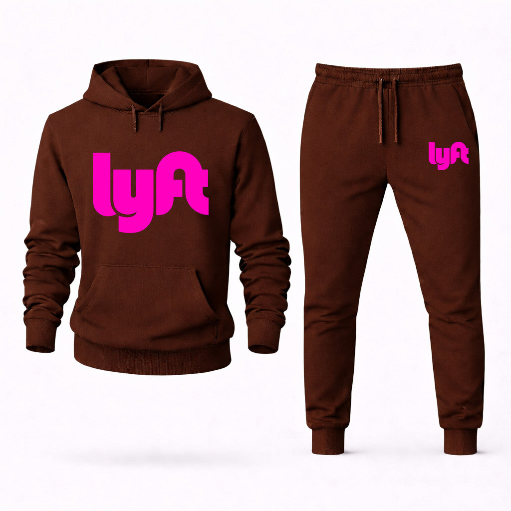 Lyft Pink Hoodie and Joggers Set - Brown