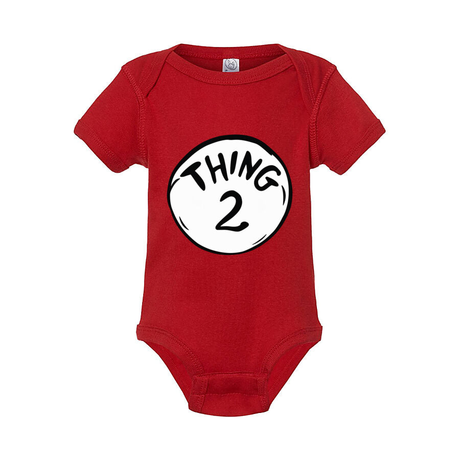 Dr. Seuss Thing 2 Baby Romper Onesie - Red