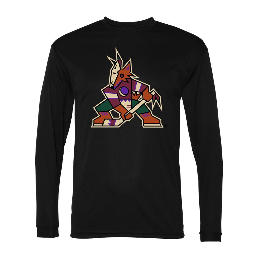 Men's Arizona Coyotes Polyester Long Sleeve T-Shirt - Black