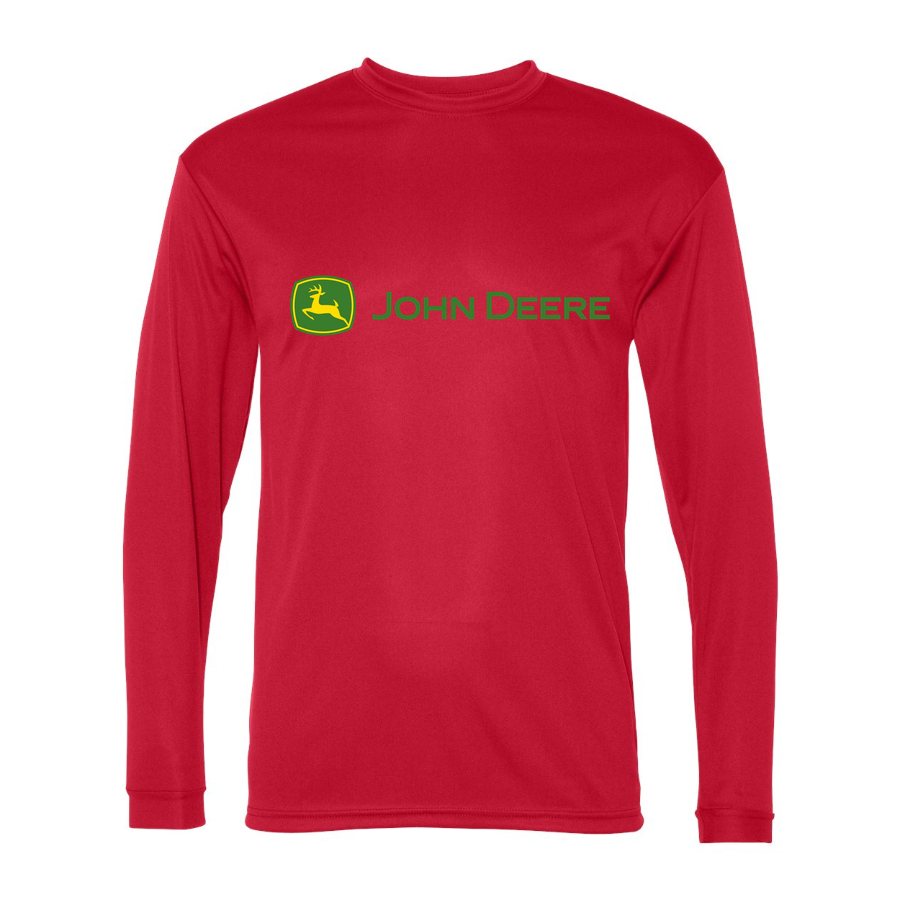 Men's John Deere Polyester Long Sleeve T-Shirt - Red