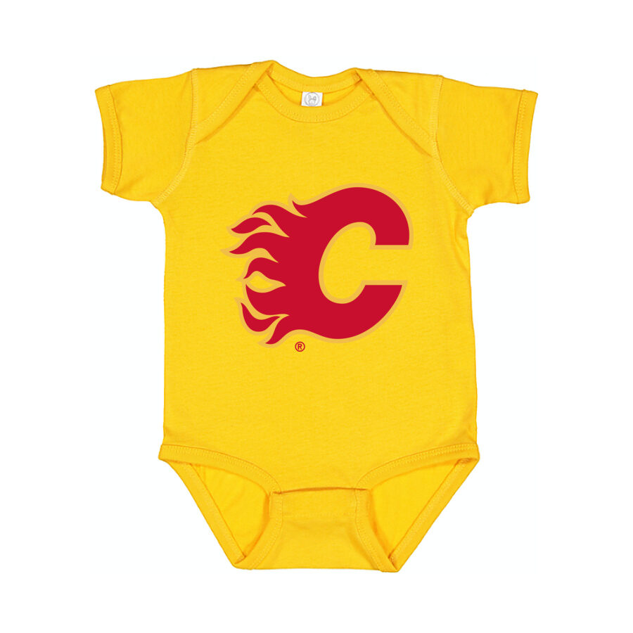 Calgary Flames Baby Romper Onesie - Yellow
