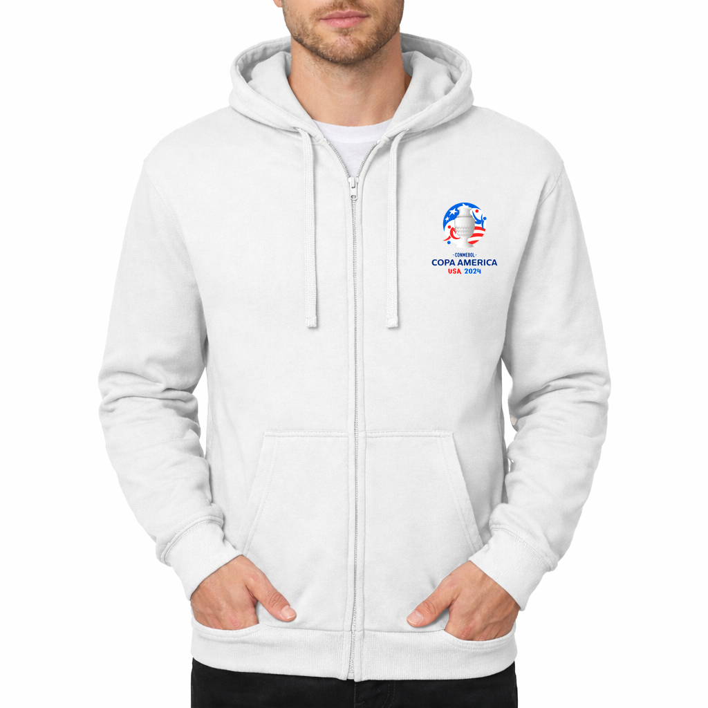 Men's Copa América 2024 logo Zipper Hoodie - White
