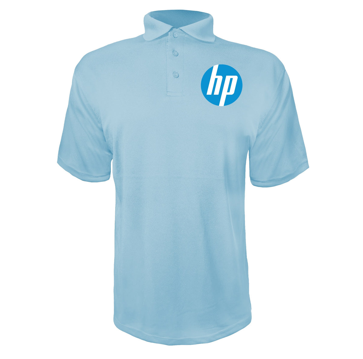 HP men's polyester polo in Sky Blue
