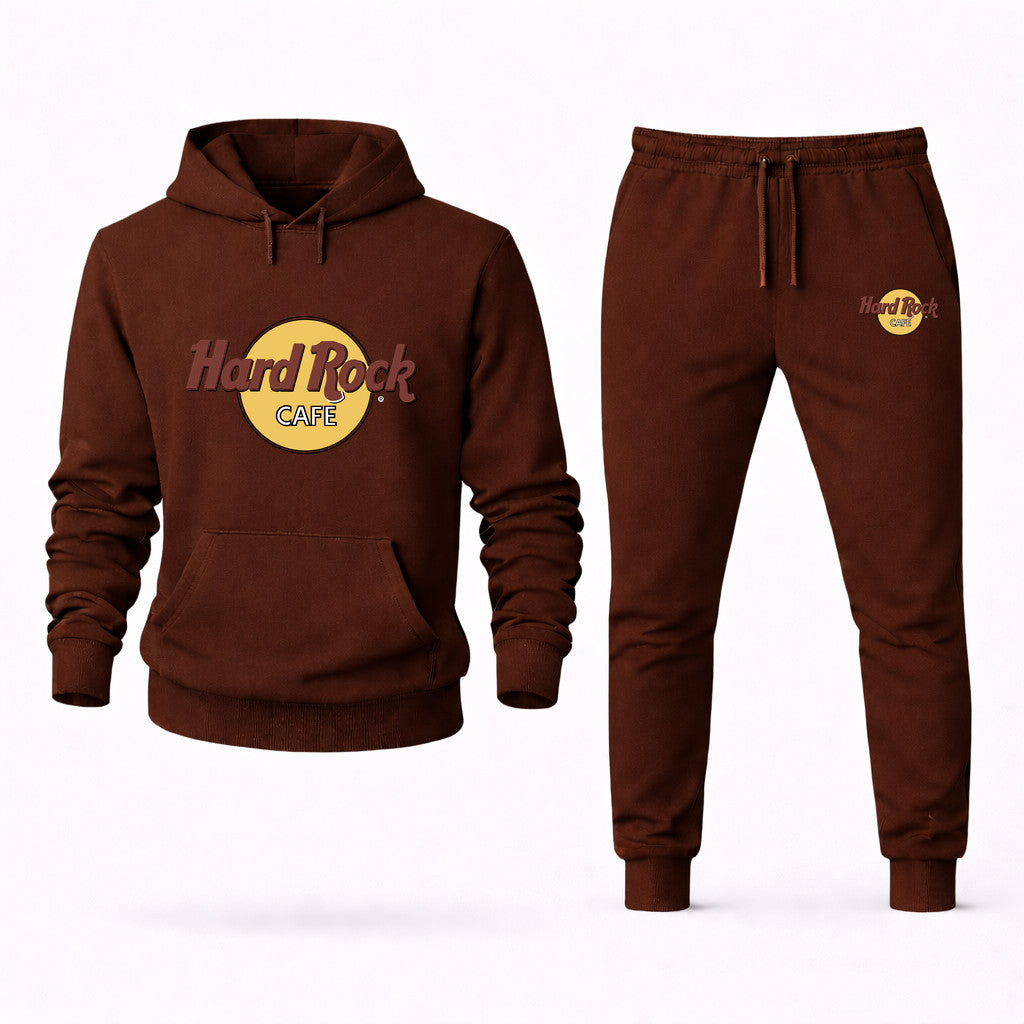 Hard Rock Cafe Hoodie and Joggers Set - Brown