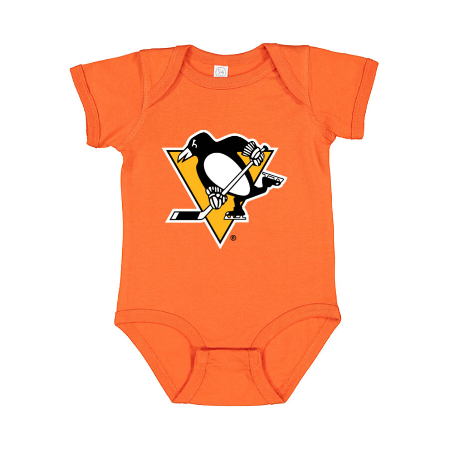 Pittsburgh Penguins Baby Romper Onesie - Orange