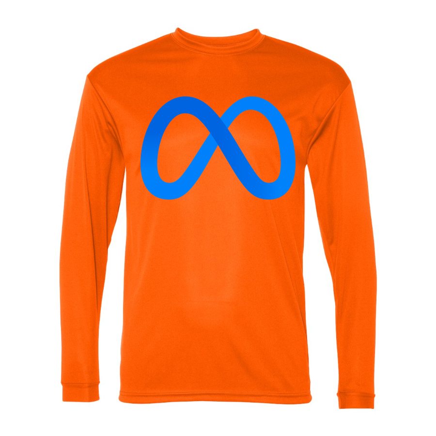 Men's Meta Polyester Long Sleeve T-Shirt - Safety Orange