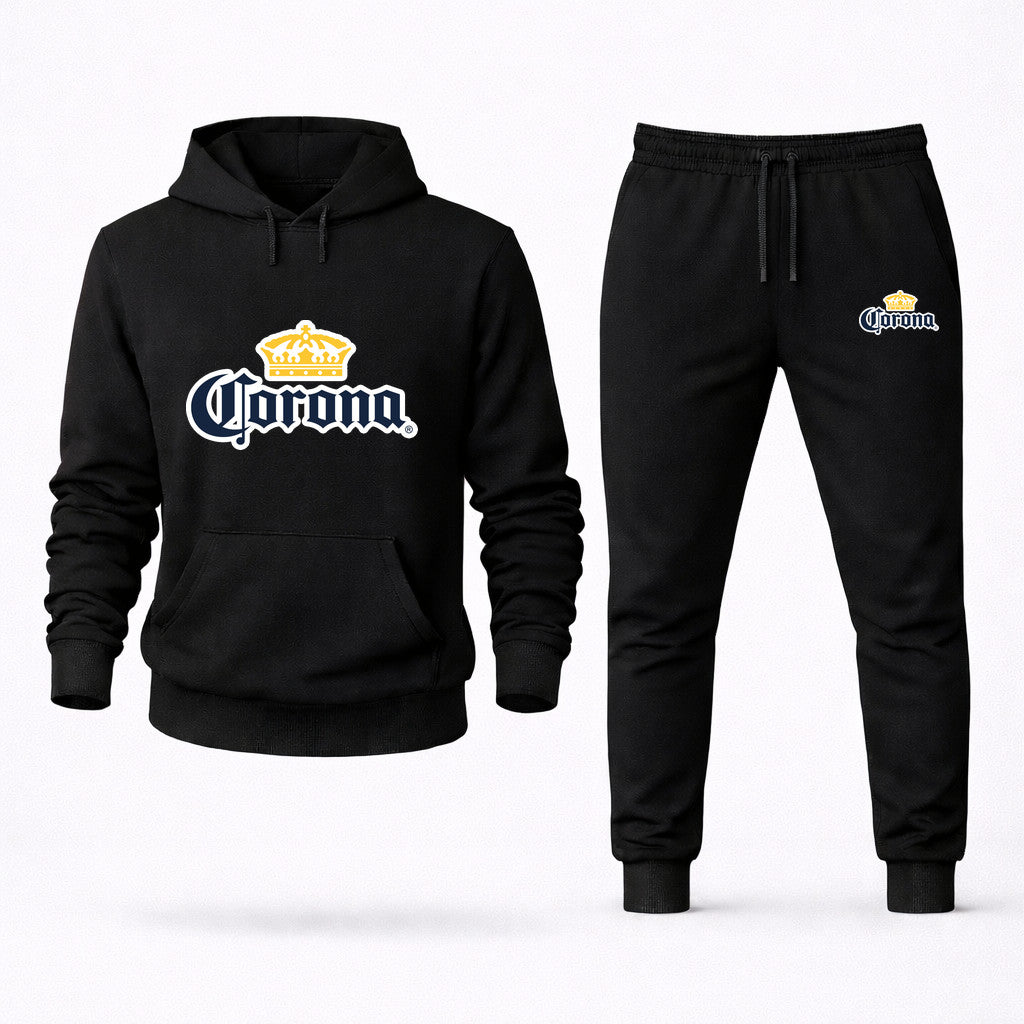 Corona Hoodie and Joggers Set - Black