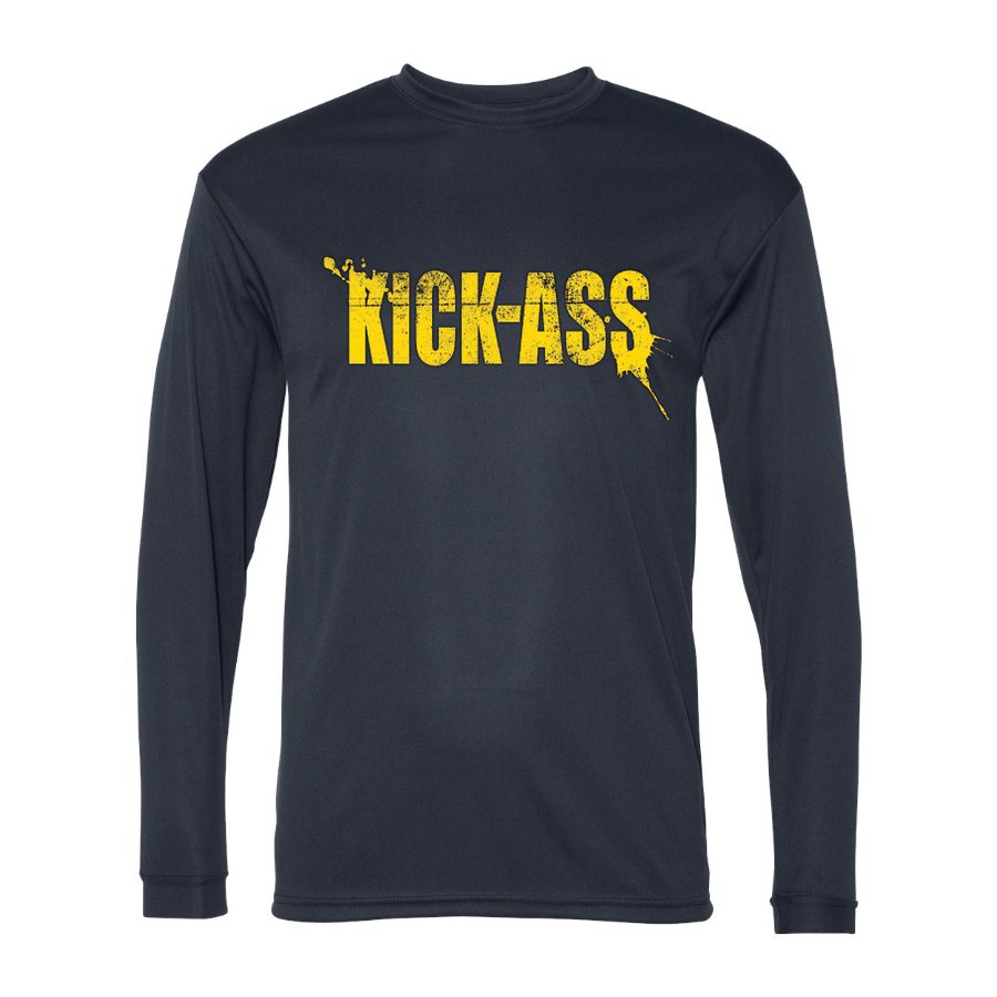 Men's Kick-Ass Polyester Long Sleeve T-Shirt - Navy