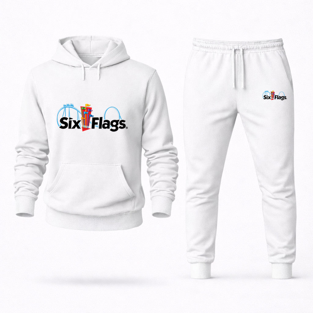 Six Flags Hoodie and Joggers Set - White
