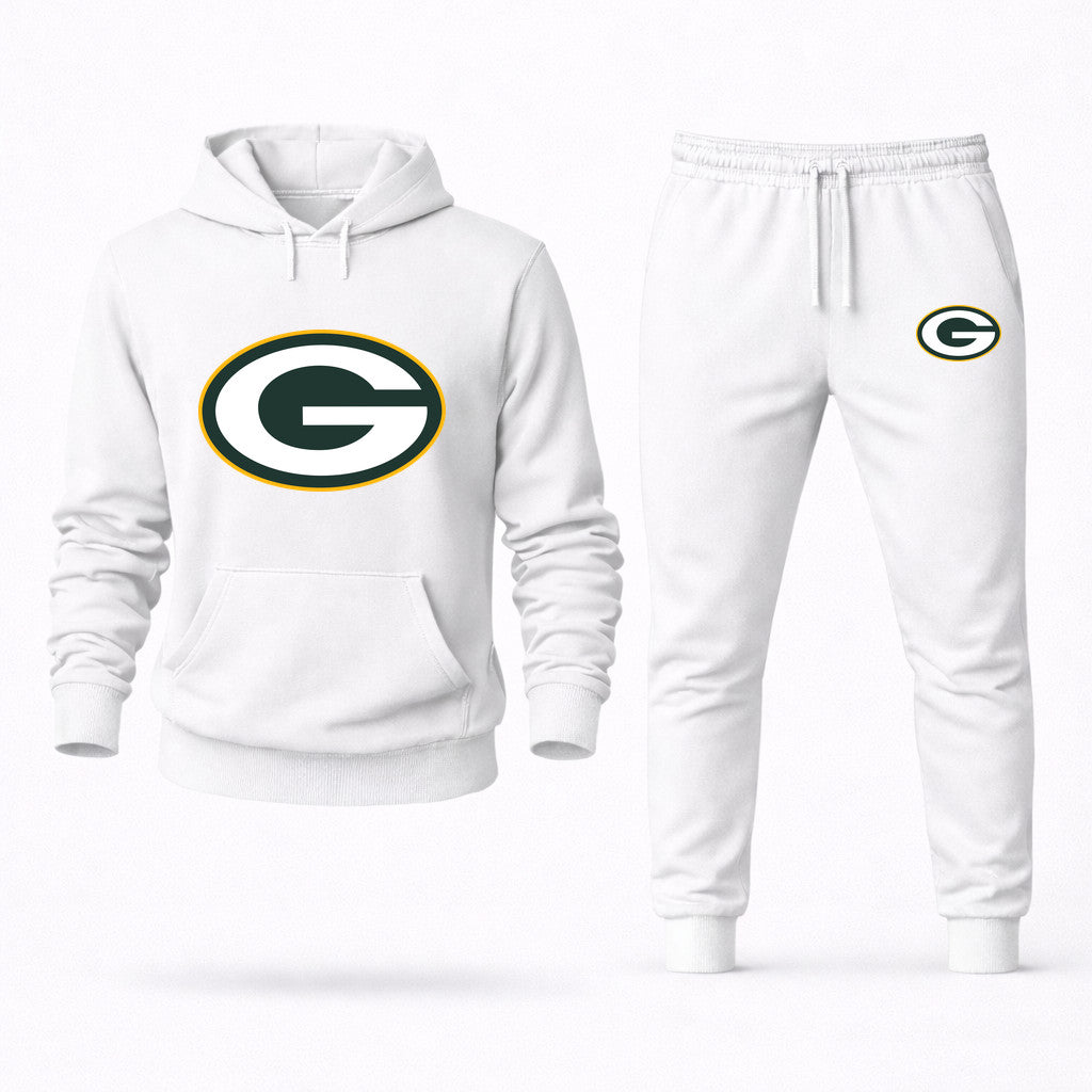 Green Bay Packers Hoodie and Joggers Set - White