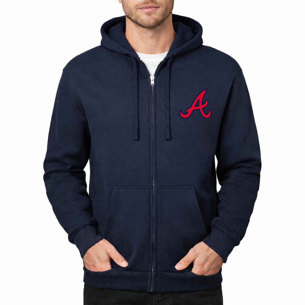 Men's Atlanta Braves Zipper Hoodie - Navy