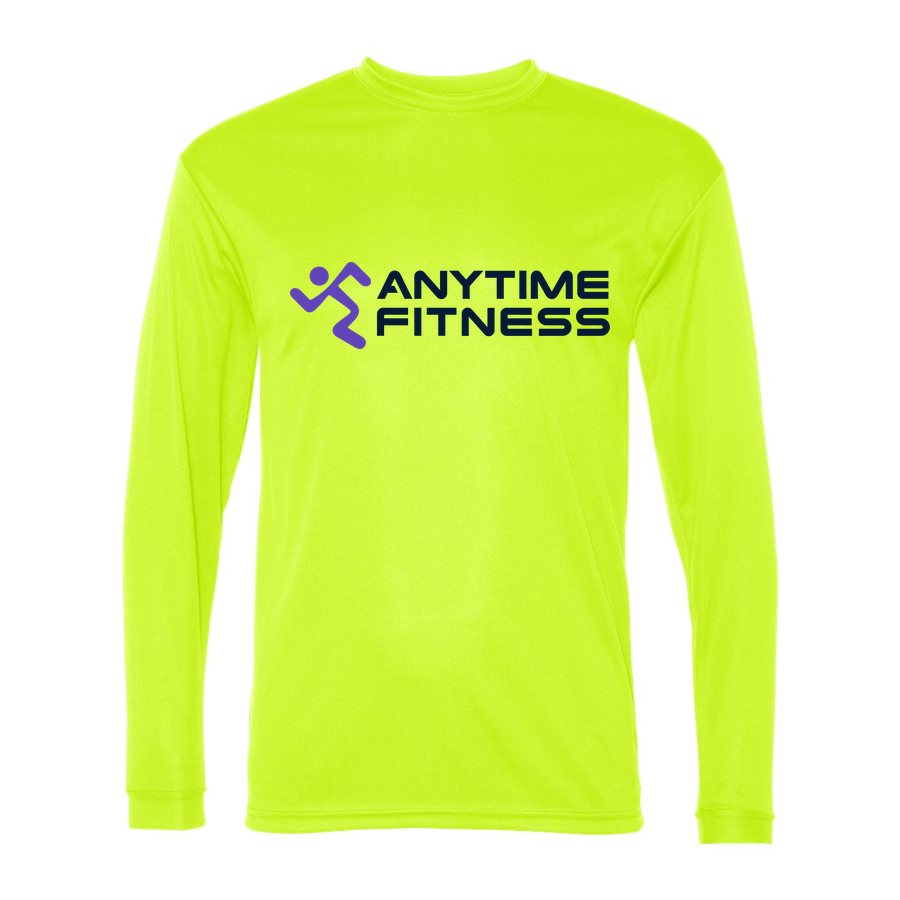 Men's Anytime Fitness Polyester Long Sleeve T-Shirt - Safety Yellow