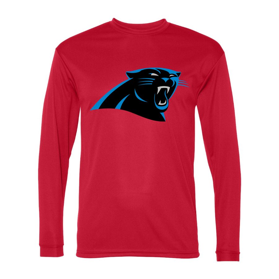 Men's Carolina Panthers Polyester Long Sleeve T-Shirt - Red