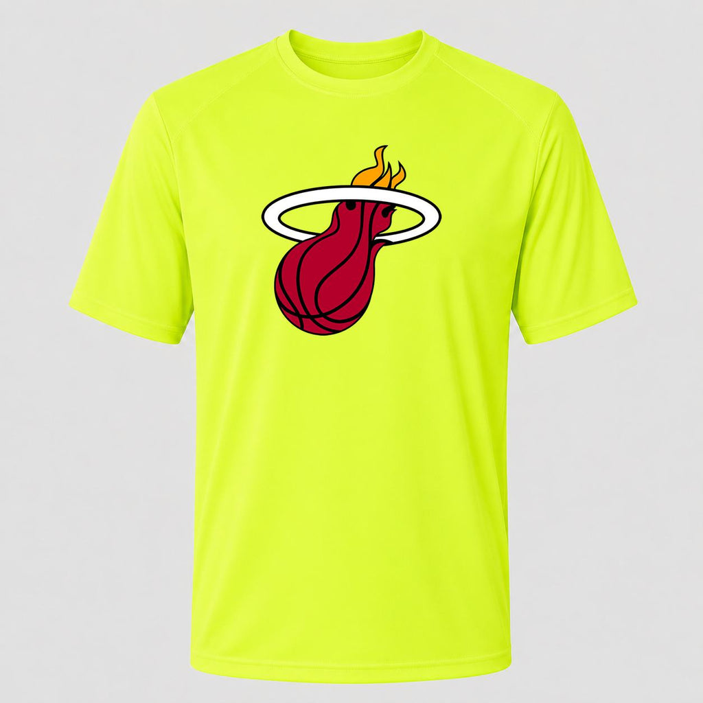 Men's Miami Heat Performance T-Shirt - Safety Green