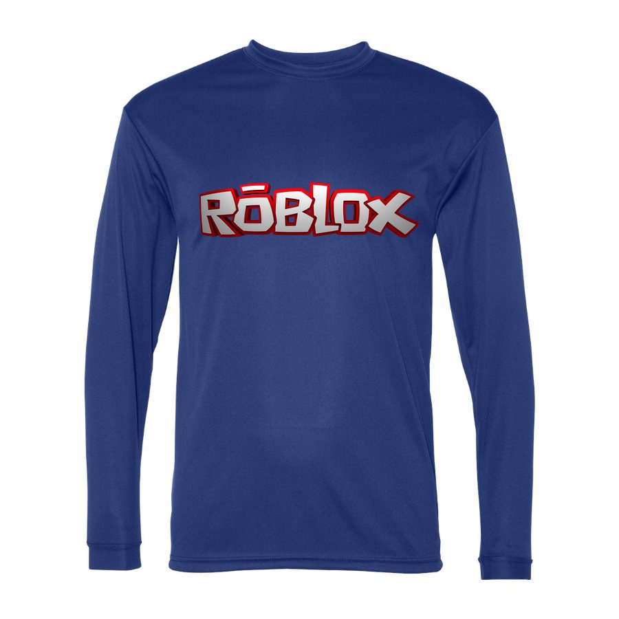 Men's Roblox Polyester Long Sleeve T-Shirt - Royal Blue