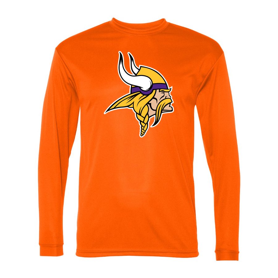 Men's Minnesota Vikings Polyester Long Sleeve T-Shirt - Safety Orange