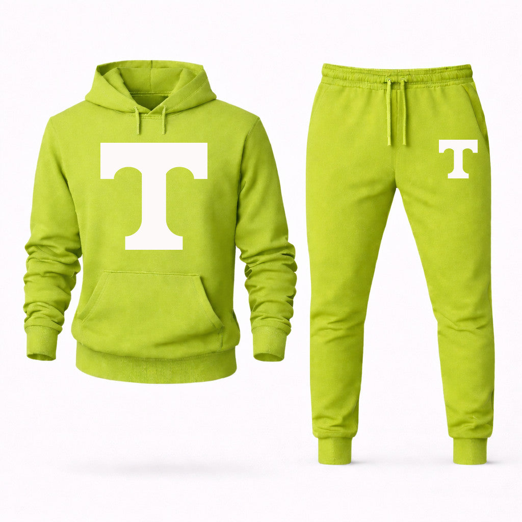 Tennessee Volunteers Design 2 Hoodie and Joggers Set - Lime Green