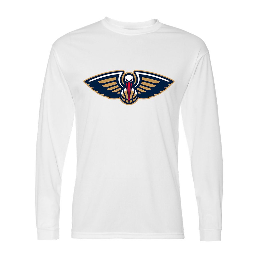 Men's New Orleans Pelicans Polyester Long Sleeve T-Shirt - White