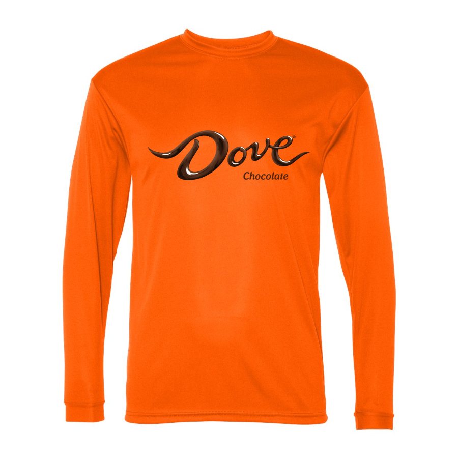 Men's Dove Chocolate food Polyester Long Sleeve T-Shirt - Safety Orange