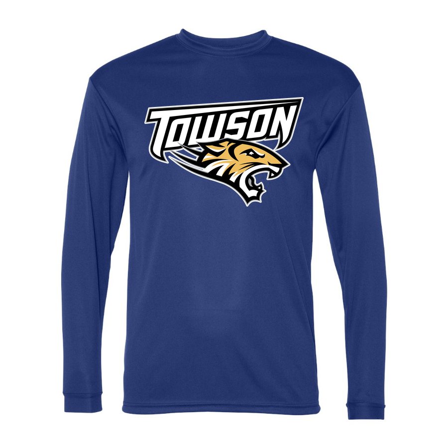 Men's Towson Tigers Polyester Long Sleeve T-Shirt - Royal Blue
