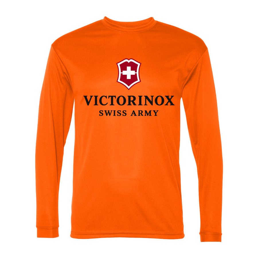 Men's Victorinox Swiss Army Polyester Long Sleeve T-Shirt - Safety Orange