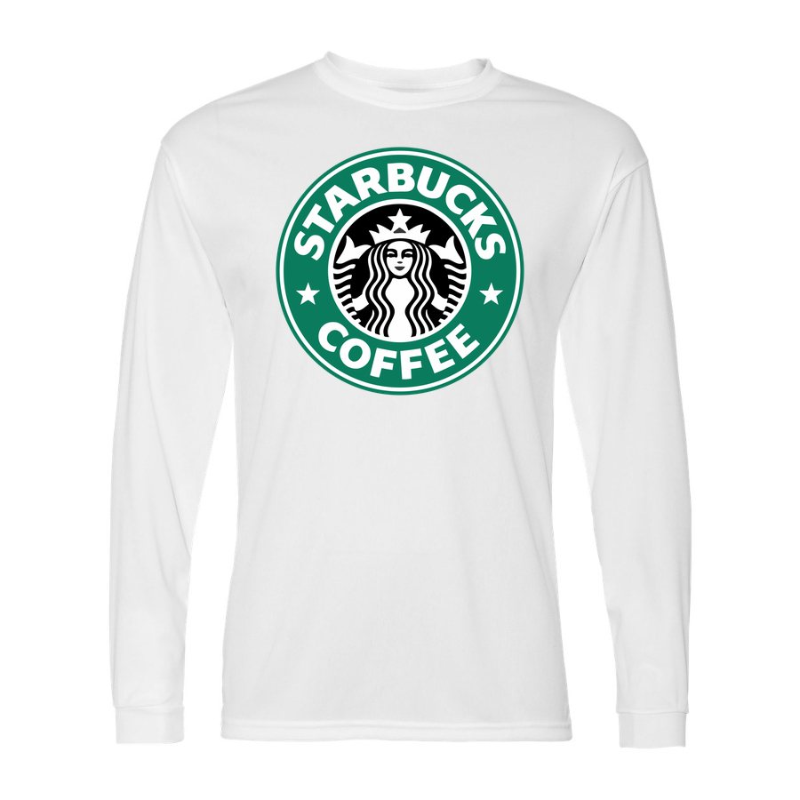 Men's Starbucks Polyester Long Sleeve T-Shirt - White