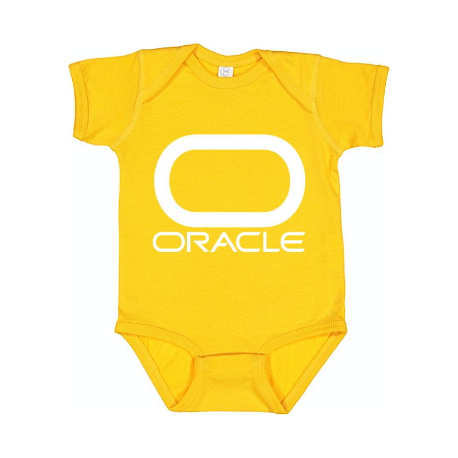Oracle White Logo Baby Romper Onesie - Yellow