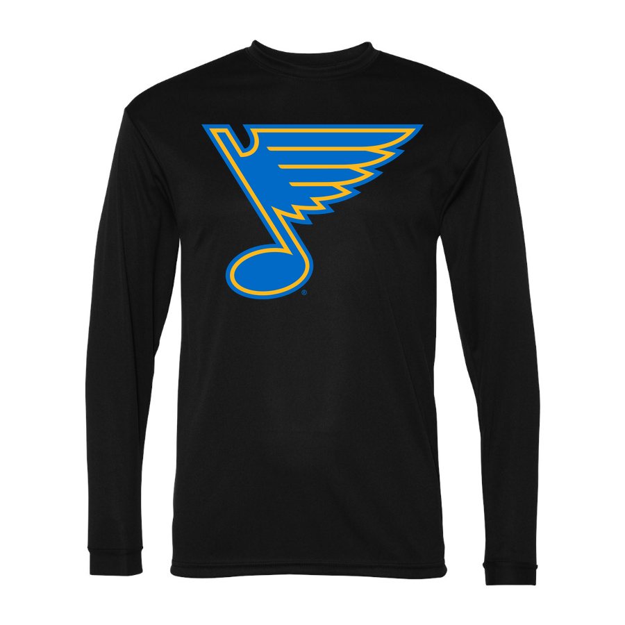 Men's St. Louis Blues Polyester Long Sleeve T-Shirt - Black