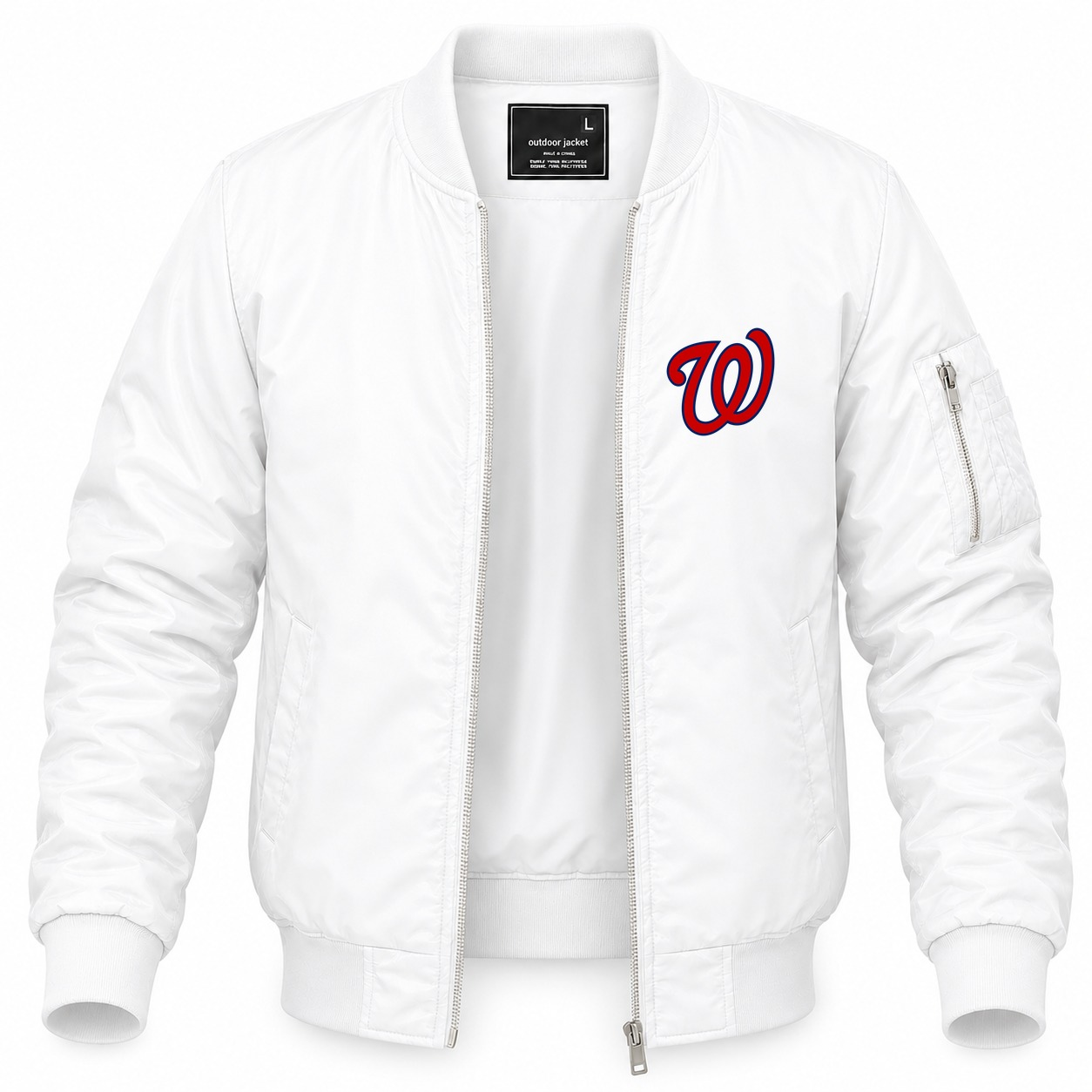Men's Washington Nationals Lightweight Bomber Jacket - White