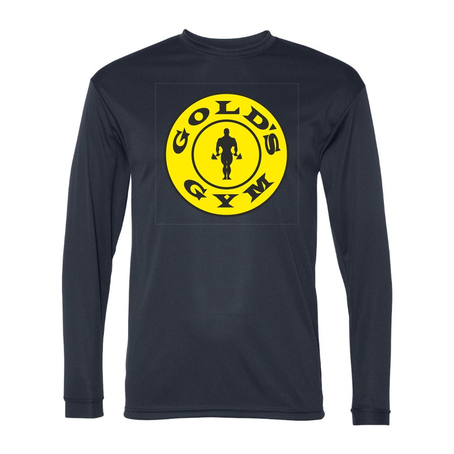 Men's Gold's Gym Polyester Long Sleeve T-Shirt - Navy