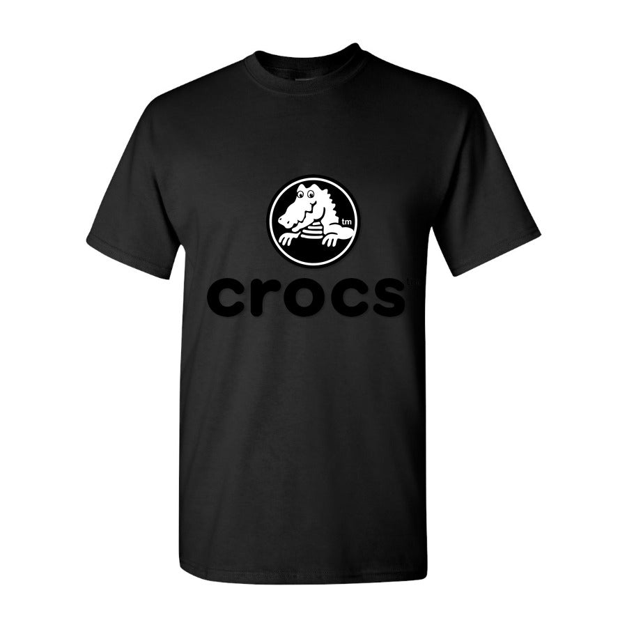 Men's Crocs Logo Cotton T-Shirt - Black