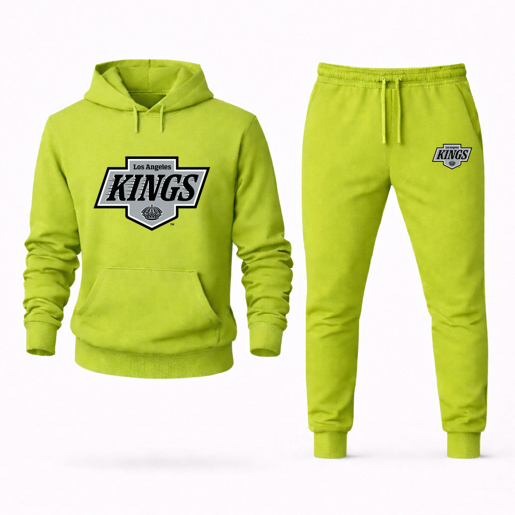 Los Angeles Kings Hoodie and Joggers Set - Lime Green