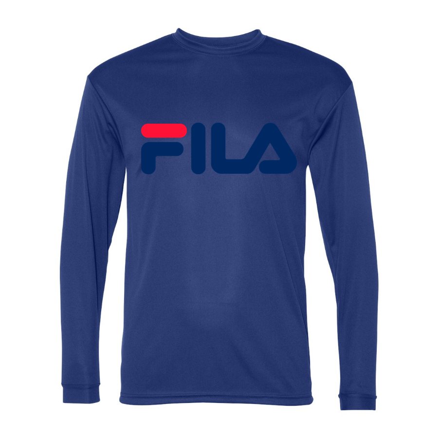Men's Fila Polyester Long Sleeve T-Shirt - Royal Blue