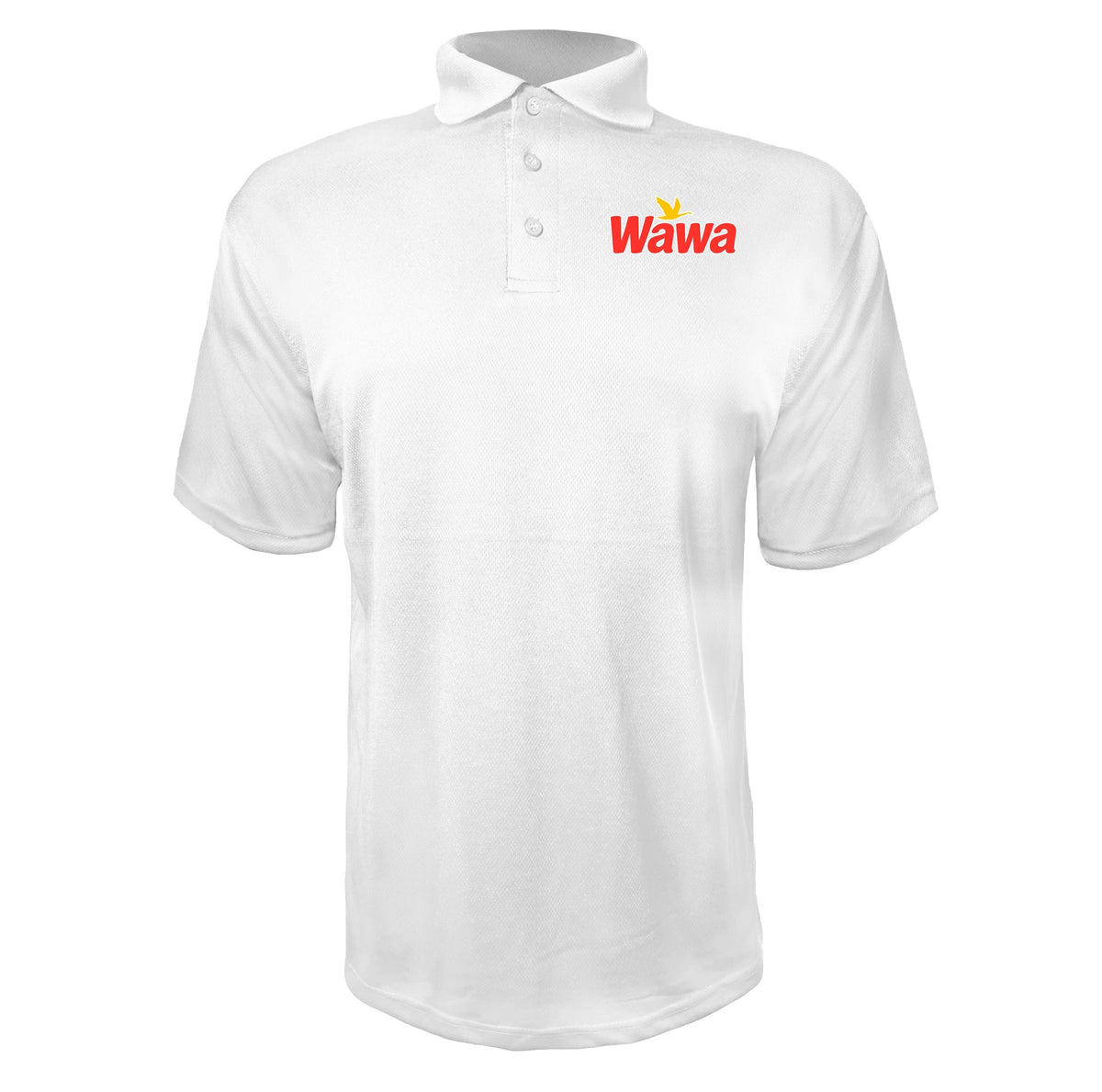 Wawa Gas Station men's polyester polo in White