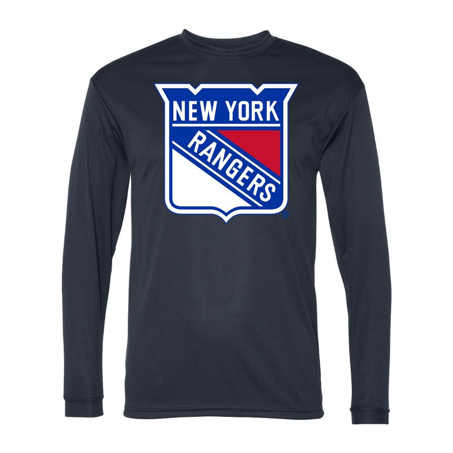 Men's New York Rangers Polyester Long Sleeve T-Shirt - Navy