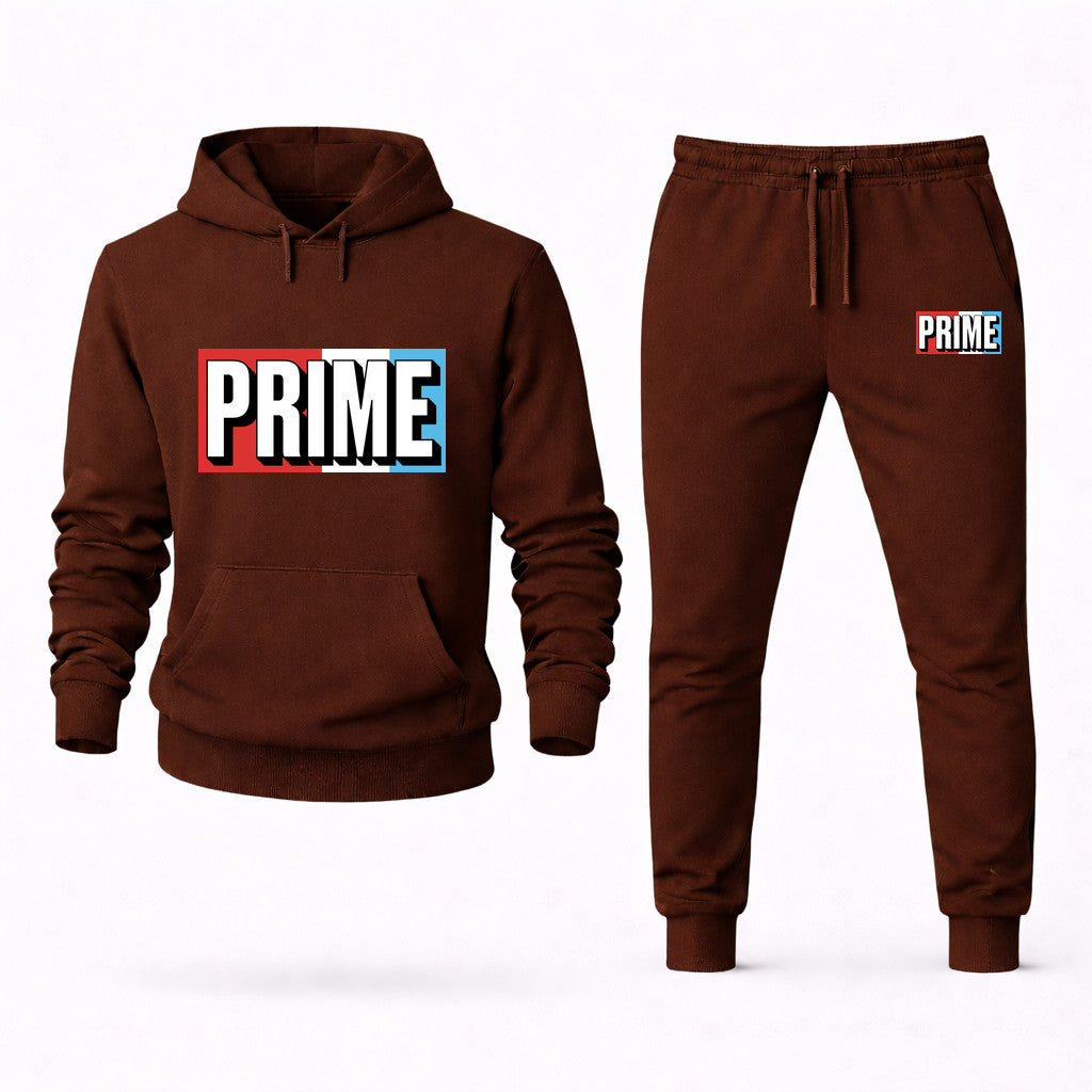 Prime Drink Hoodie and Joggers Set - Brown