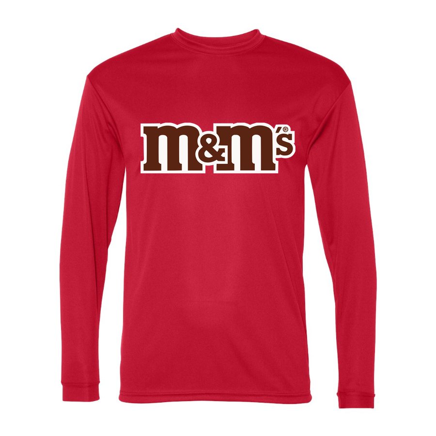 Men's M&M's Polyester Long Sleeve T-Shirt - Red