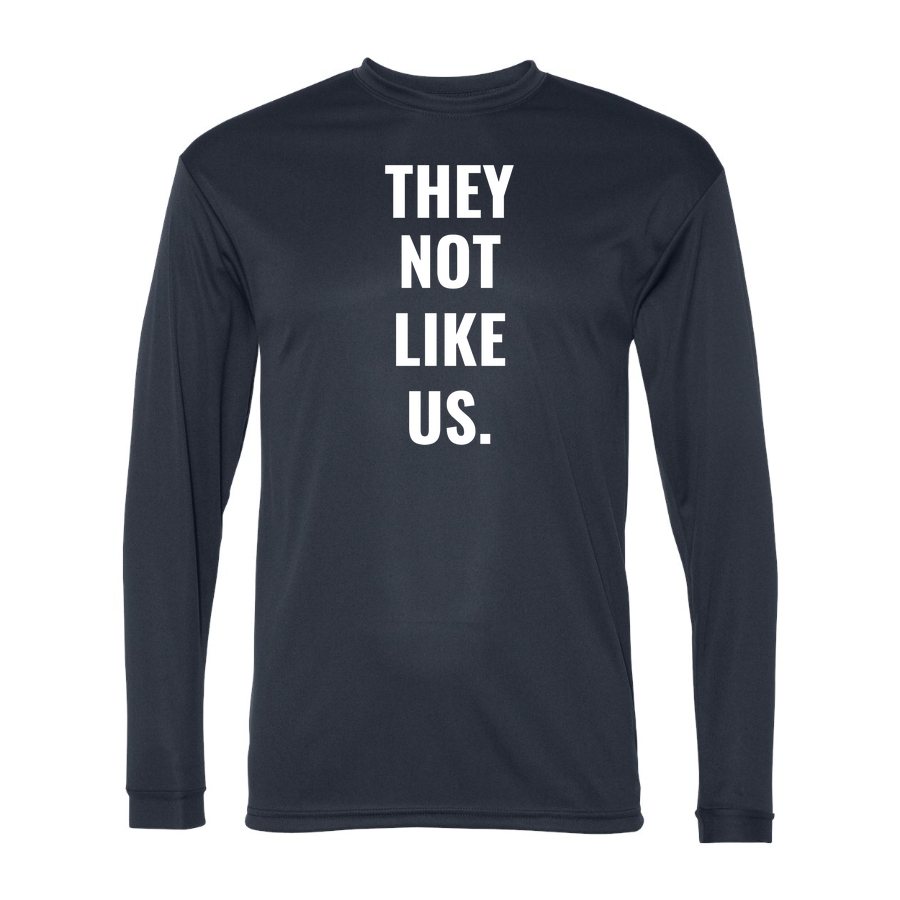 Men's They Not Like Us Polyester Long Sleeve T-Shirt - Navy