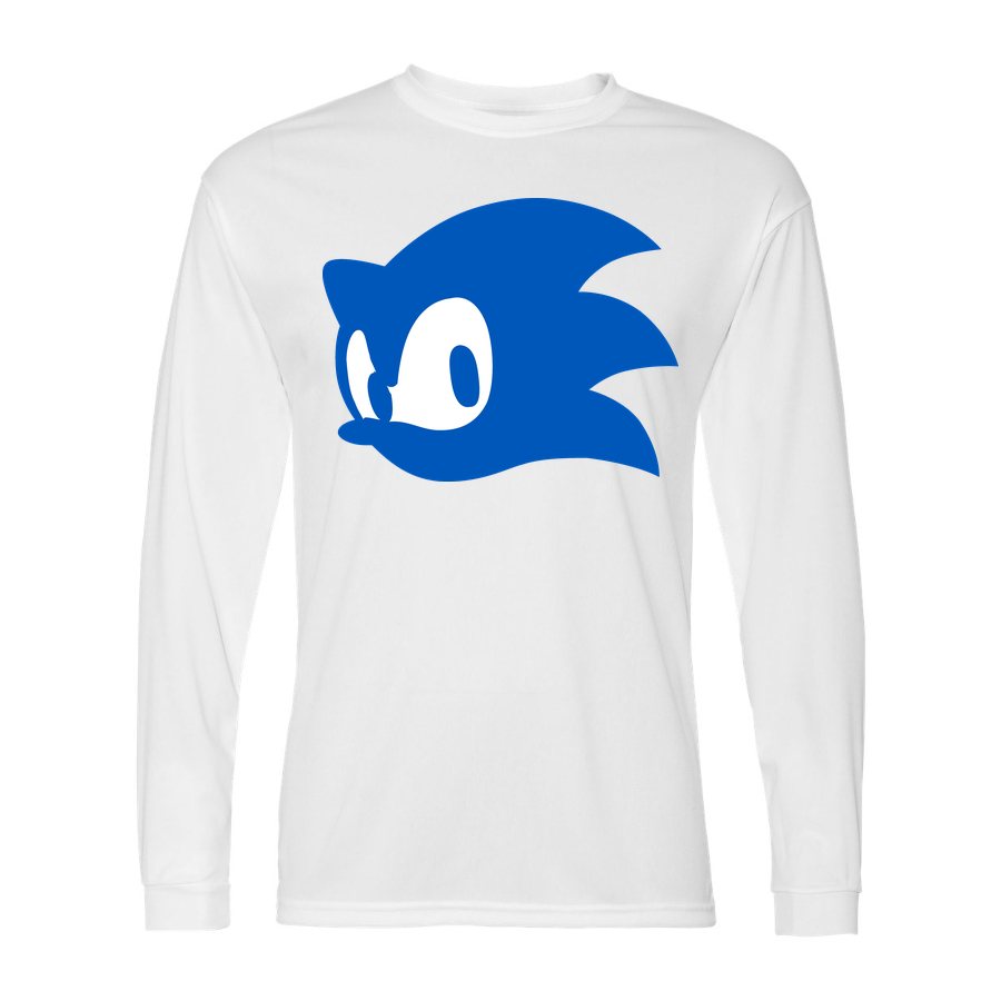 Men's Sonic Polyester Long Sleeve T-Shirt - White